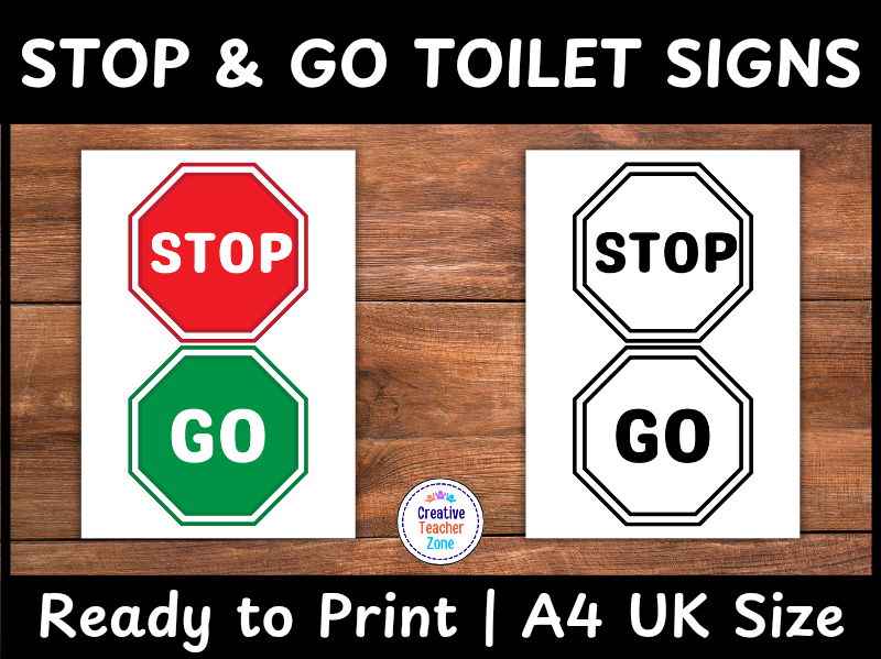Stop & Go Toilet Signs | EYFS & KS1 Visuals