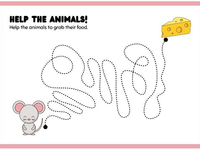 Black and white tracing lines fun worksheet