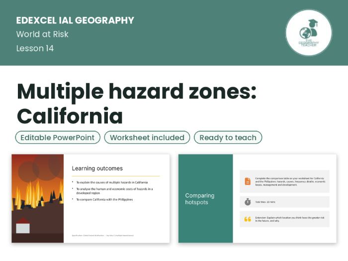 Multiple hazard zones: California – Edexcel IAL Geography