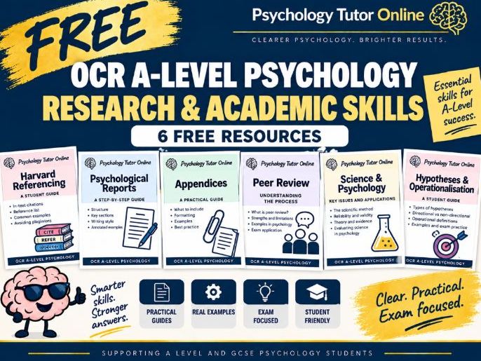 FREE OCR A-Level Psychology Research & Academic Skills Toolkit | 6 Resources