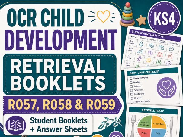 Child Development Retrieval Booklets | R057, R058 and R059 | Student Booklets and Answer Sheets