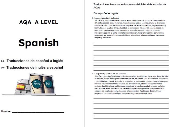 Spanish A level Translations  +  Answers (Year 1) (1)