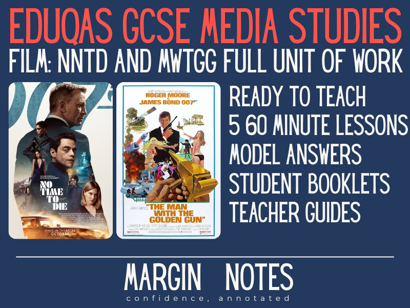 Eduqas GCSE Media Studies: FILM complete unit - both Bond posters + film industries (5 lessons)