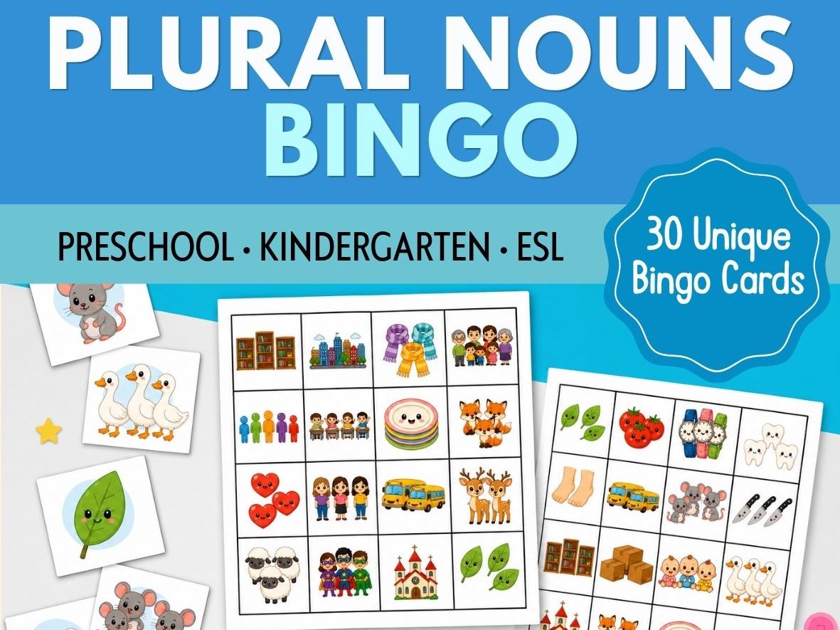 Ultimate Plural Nouns Bundle | ESL Grammar Worksheets, Task Cards & Activities