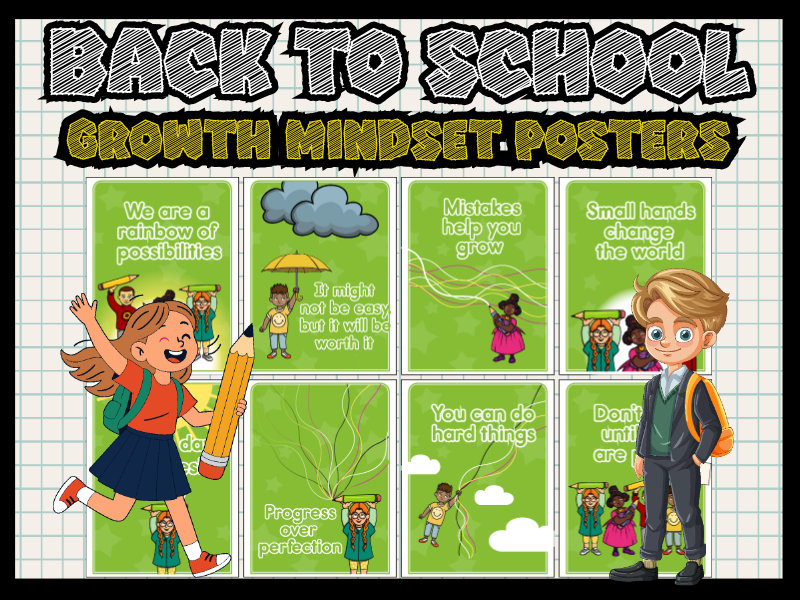 Back to School Growth Mindset Posters | Motivational Classroom Decor