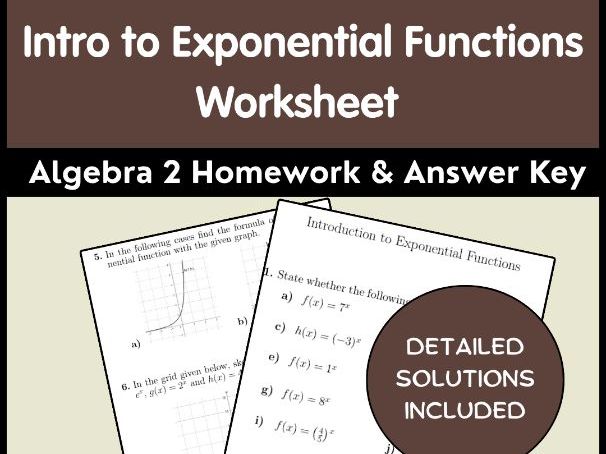 Intro to Exponential Functions Worksheet | Algebra 2 Homework & Answer Key