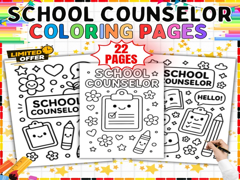 Guidance Counselor Coloring Pages | 22 Sheets | Calm Corner Printables