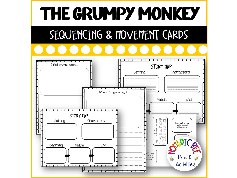 Grumpy Monkey Story Map and Writing Prompts