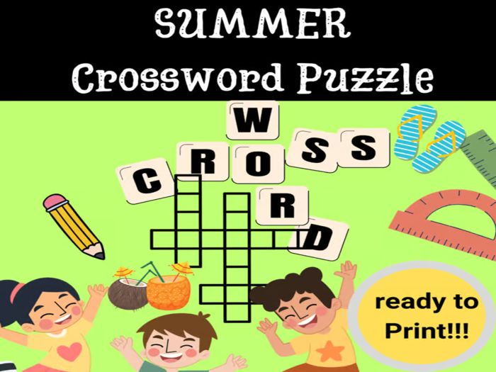Summer crossword puzzle: Word Search, fun Activities In German