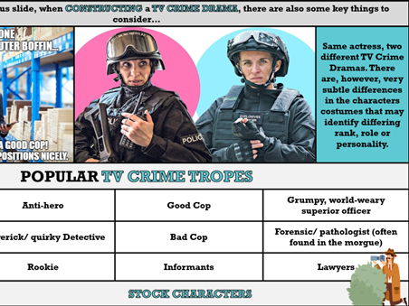 2027 UPDATE GCSE COMP 2, TV CRIME DRAMA (SEC A) : TV CRIME DRAMA CODES AND CONVENTIONS WORKSHOP