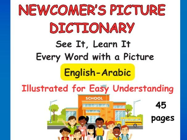 ESL ELL Newcomers Bilingual English-Arabic Flashcard Set 45 Pages