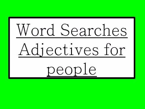 Adjectives for people wordsearches