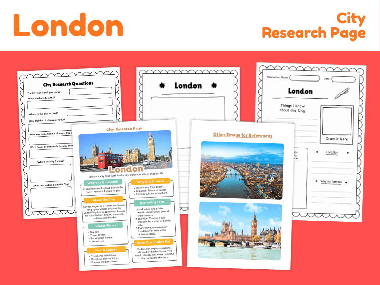 London City Research Project | Geography Worksheets & City Study