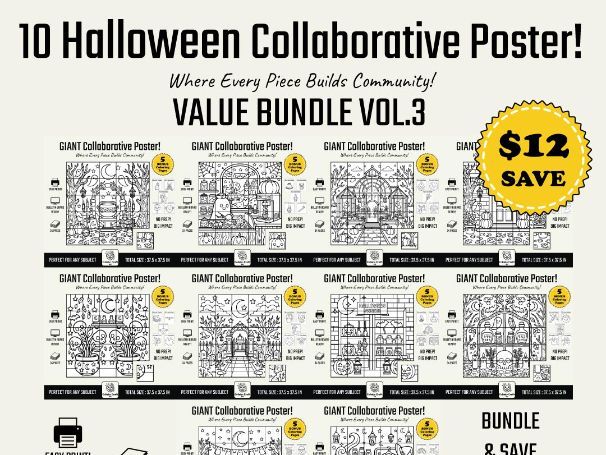 Halloween Collaborative Poster Bundle Vol.3 Bulletin Board