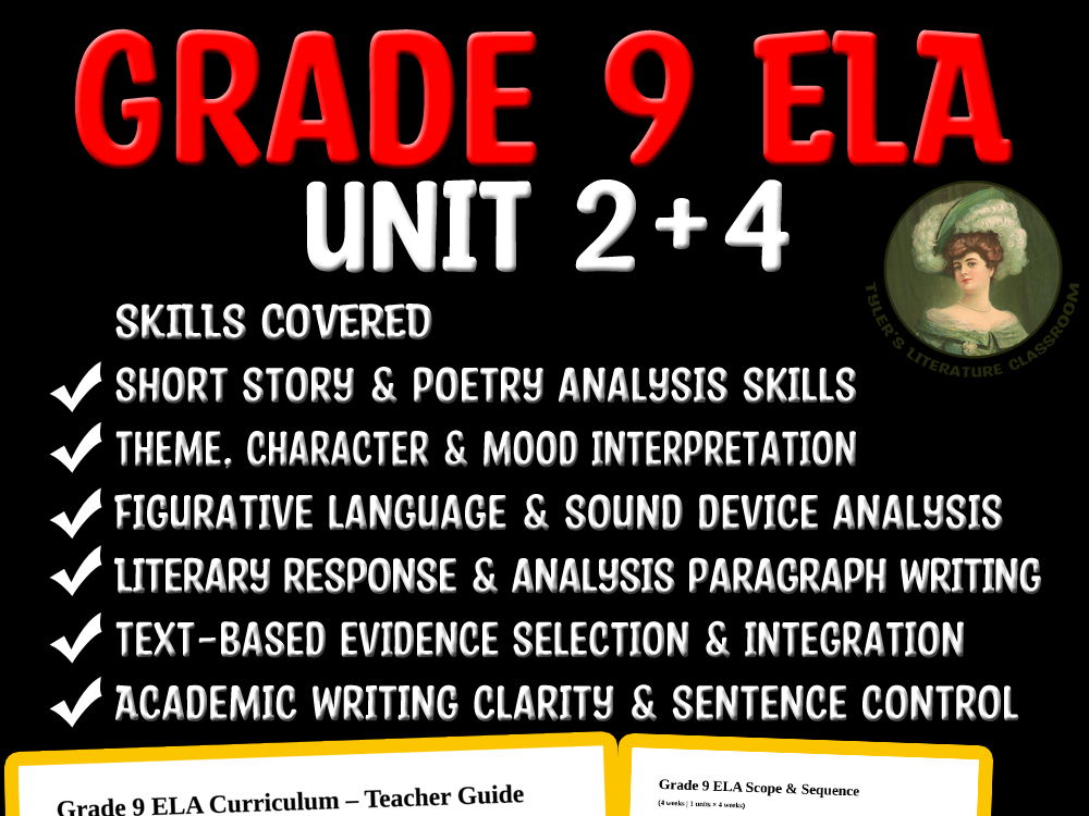 Grade 9 ELA Unit 2 & 4 | Short Stories & Poetry Response Writing Bundle