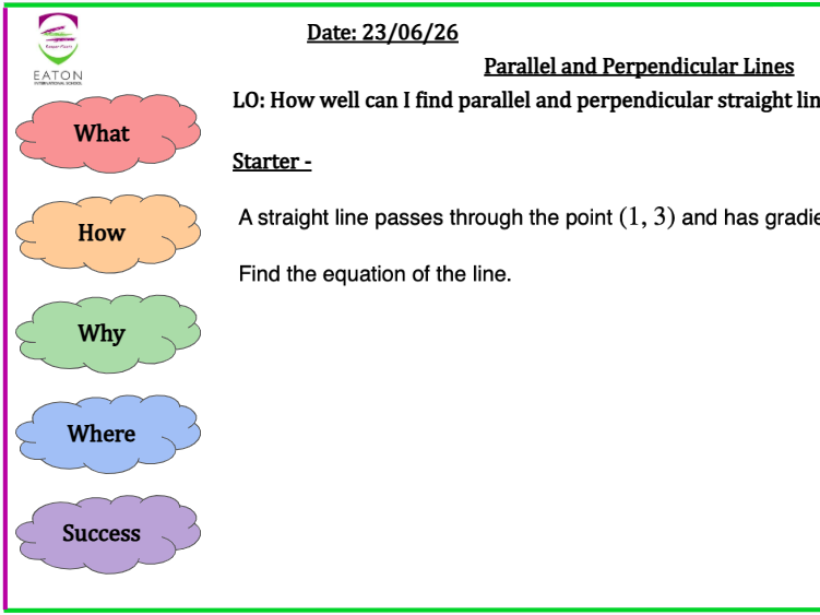 Parallel/Perpendicular Line Equations