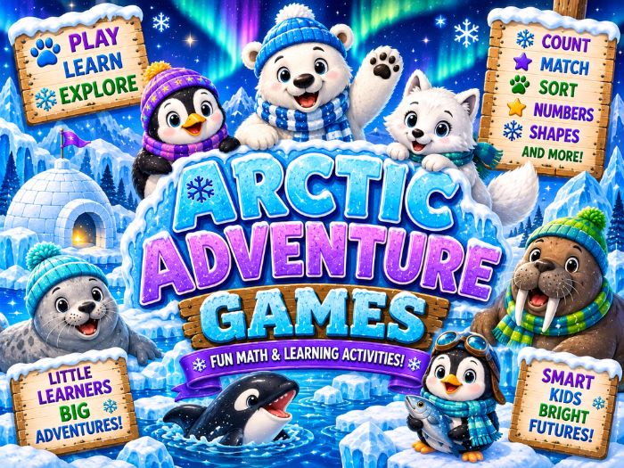 Arctic Math Games & Centers | Numbers 1–20, Counting, Shapes & Number Sense | Preschool–1st Grade