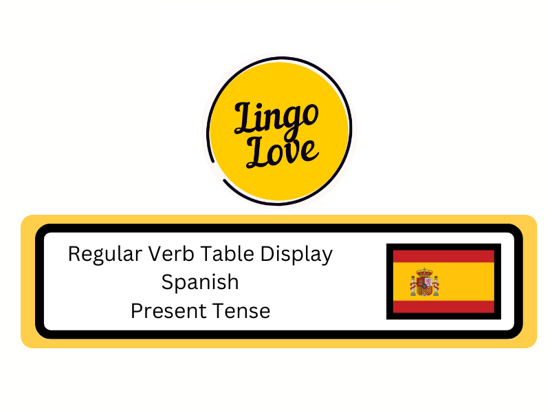 Spanish Regular Present Tense Verb Table