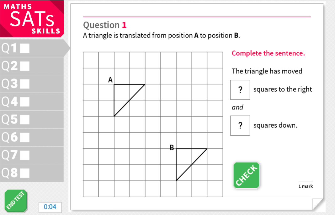 Describe translations of shapes - KS2 Maths Sats Reasoning - Interactive Exercises