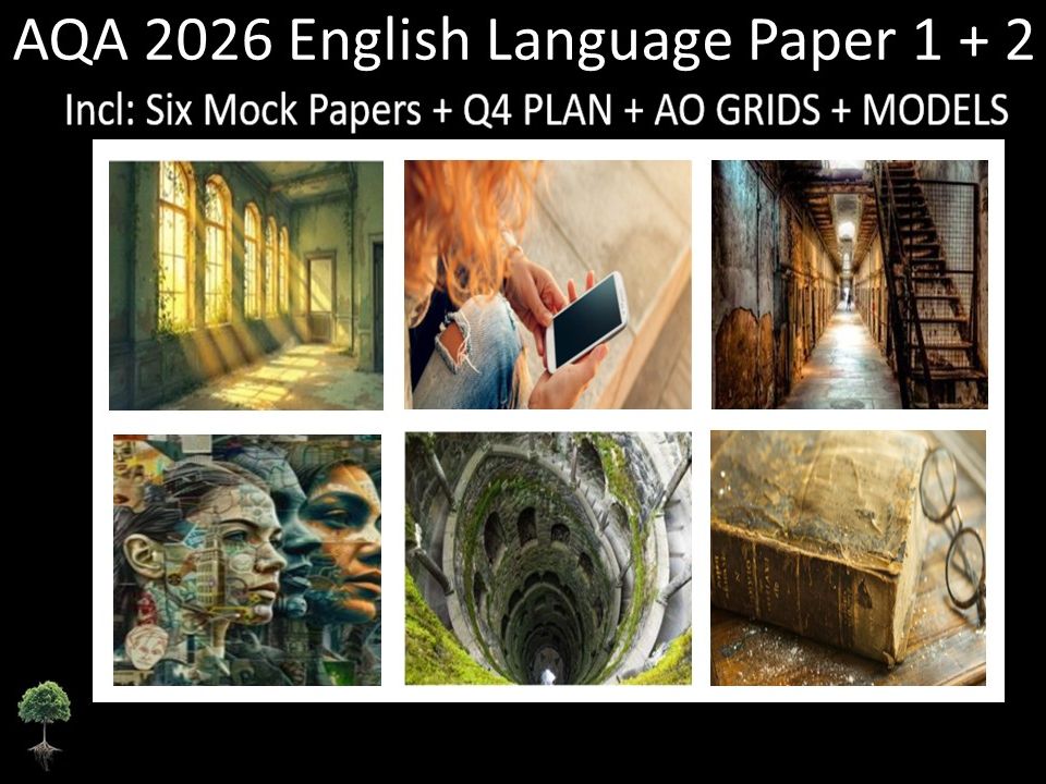 Six AQA 2026 GCSE English Language Paper 1 + 2 Mocks | Q4 Plan, AO Grids, Models
