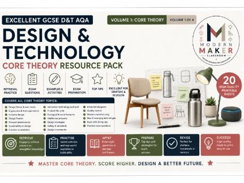 GCSE Design & Technology AQA – Core Theory Resource Pack | Volume 1 of 4 | Retrieval Practice & Exam