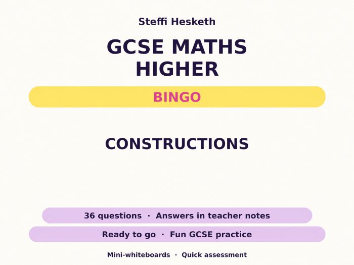 Constructions GCSE Maths Higher Bingo