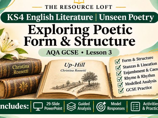 KS4 English Literature | Unseen Poetry | Exploring Poetic Form & Structure | PowerPoint | AQA GCSE
