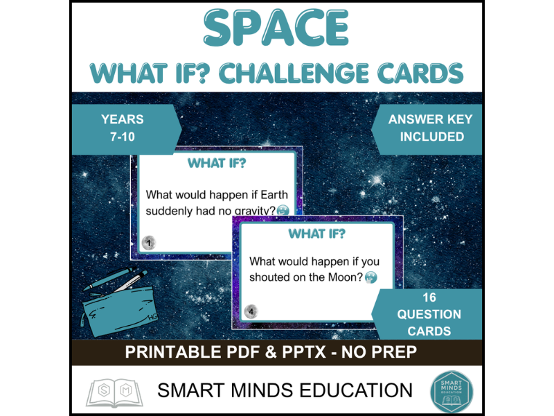 SPACE SCIENCE CHALLENGE CARDS | SPACE WEEK | PHYSICS TASK CARDS ACTIVITY