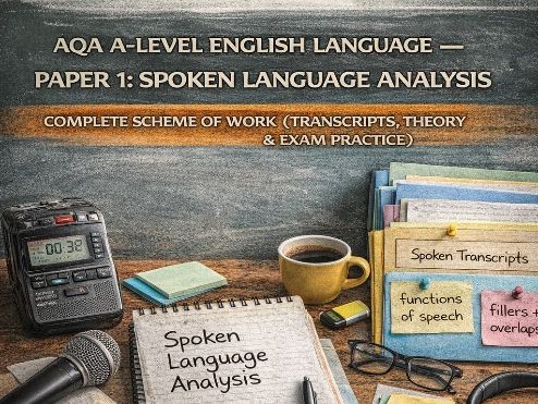 AQA A-Level English Language – Paper 1: Spoken Language Analysis | Complete Scheme of Work