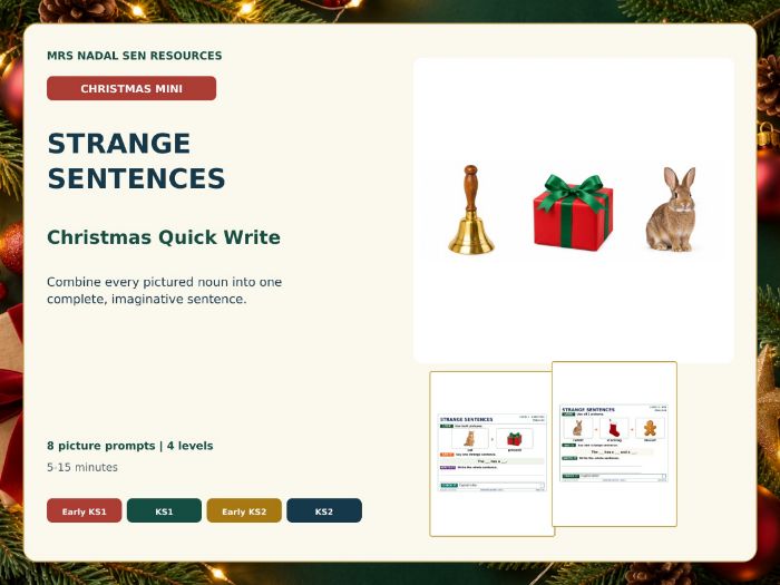 Christmas Strange Sentences | 8-Prompt Mini