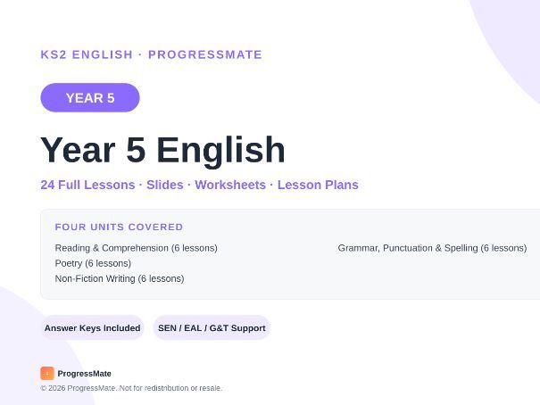 KS2 - Year 5 - English