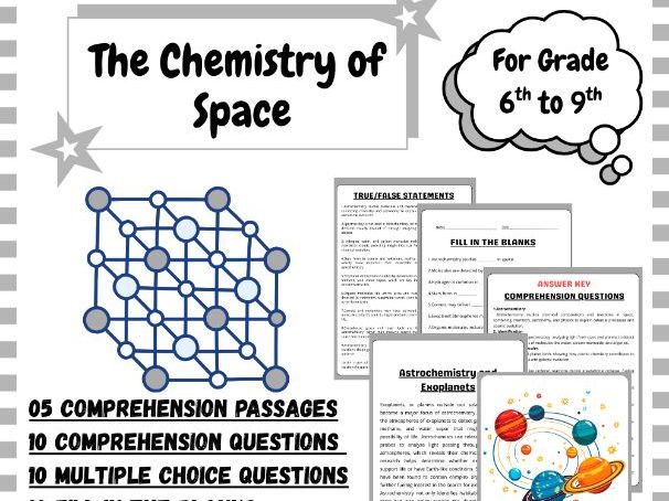 The Chemistry of Space – Grade 6-9 Astrochemistry Reading Passages & Comprehension Activities