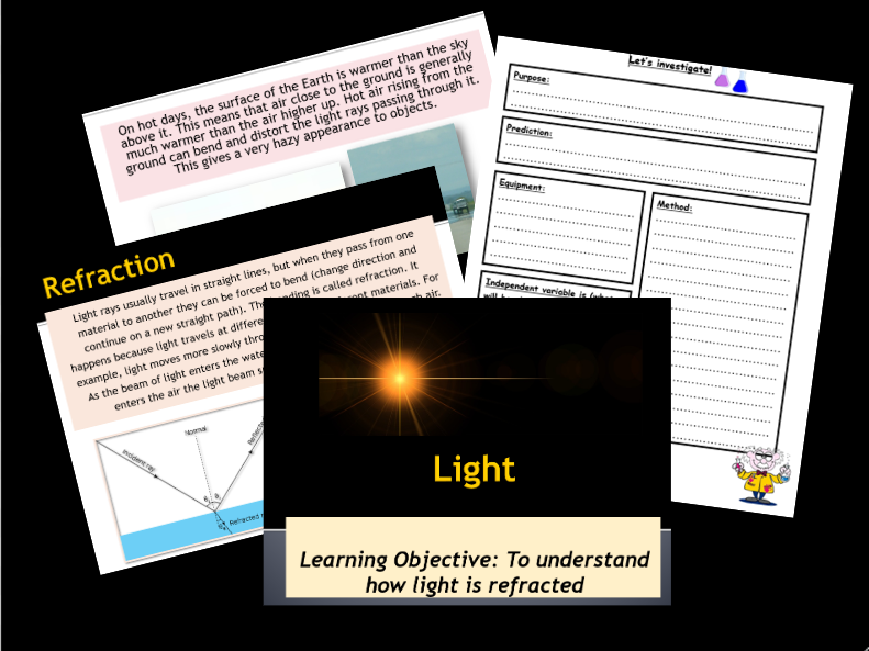 Light refraction lesson Year 6 by ResourcesForYou Teaching Resources