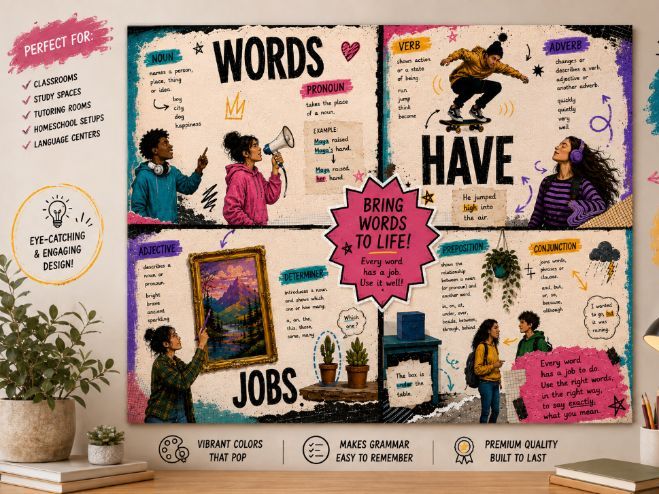 Parts of Speech Posters | Fun Sketch-Style KS2/KS3 English Display