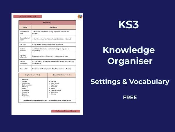 KS3 English Knowledge Organiser – Settings & Vocabulary (FREE)