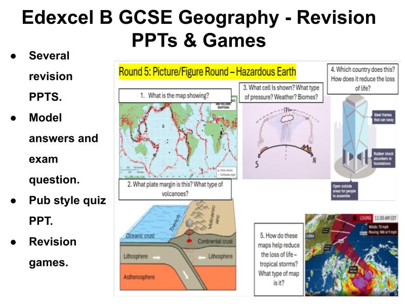 Edexcel B GCSE Geography Paper 1 Revision PPTs & Resources