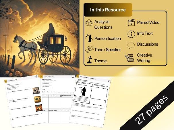 Because I Could Not Stop for Death - Poetry Lesson Plan - Worksheets, Vide, More