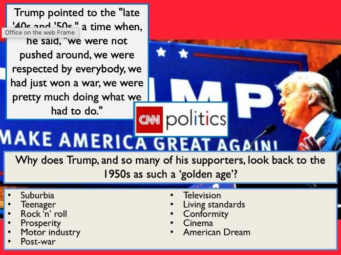 1950s USA - Pop culture, economic boom, consumerism etc GCSE lesson
