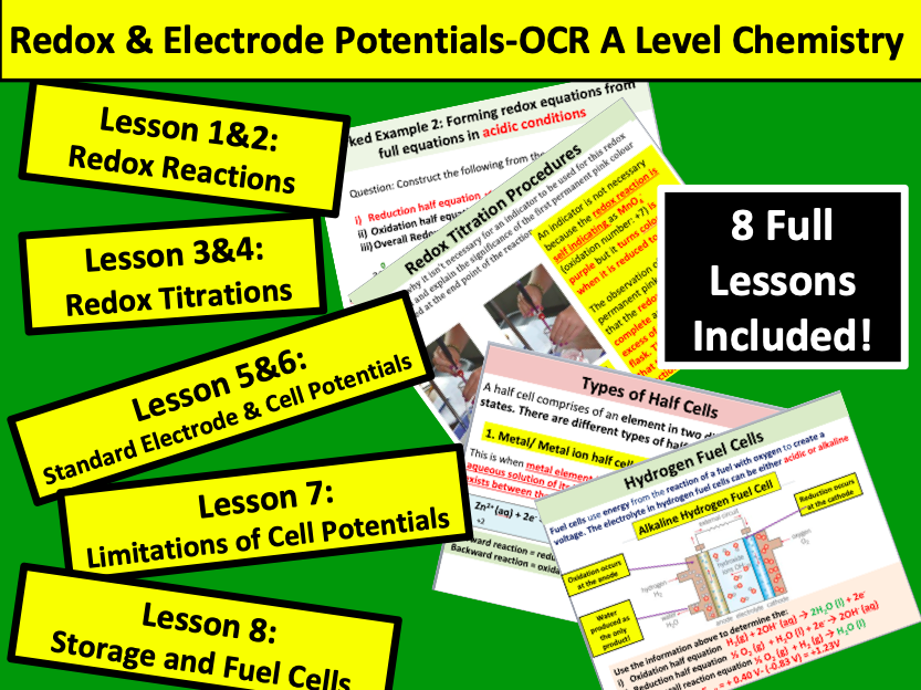 Redox & Electrode Potentials (OCR A Level Chemistry) Teaching Resources