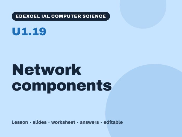Edexcel IAL Computer Science – U1.19 Network components – Lesson & Worksheet