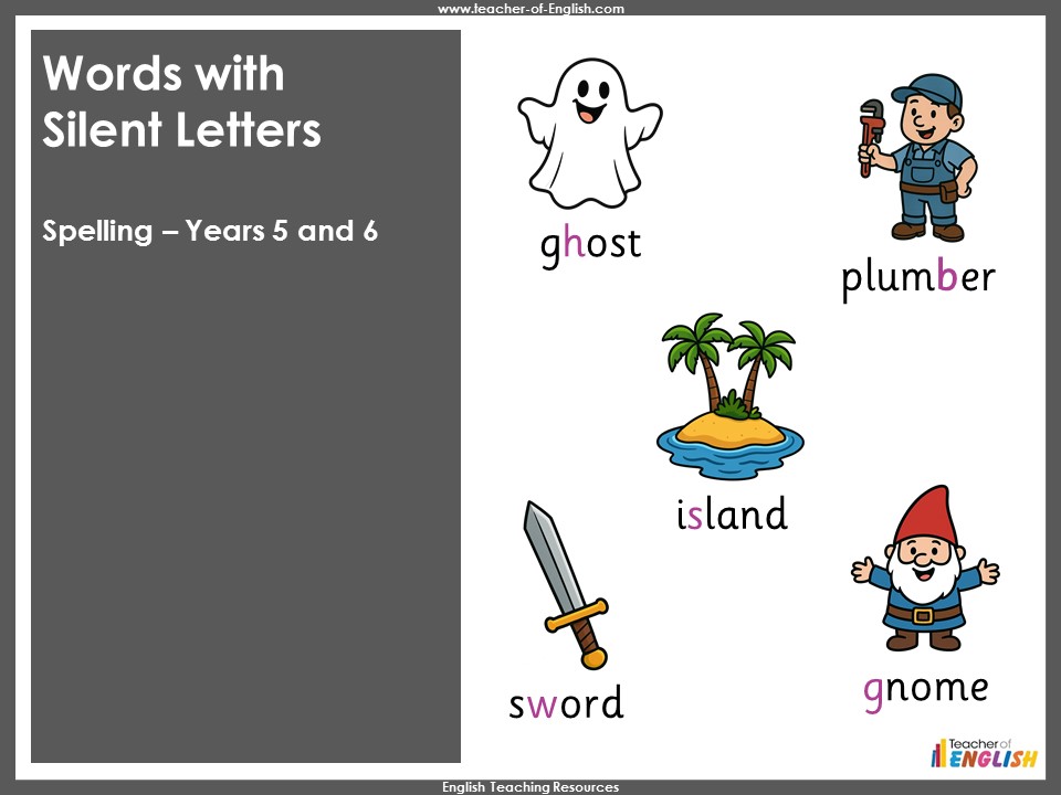 Words with Silent Letters - Years 5 and 6