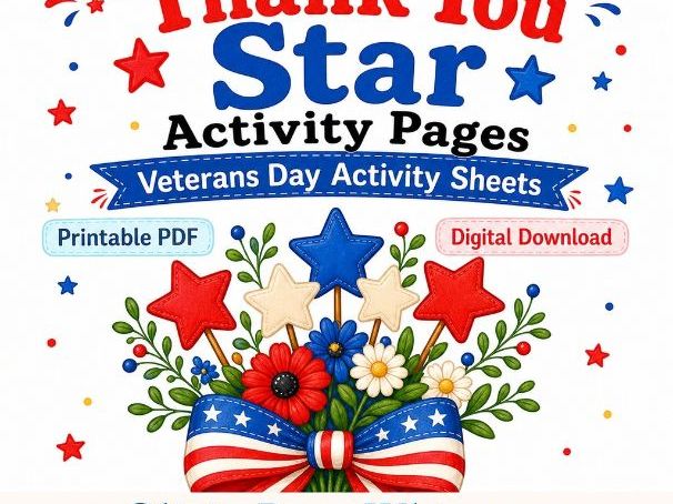 Thank You Star Activity Pages