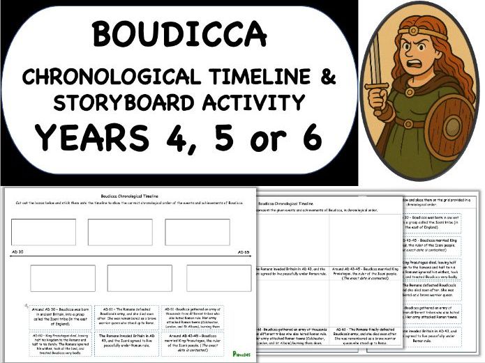Boudicca Chronological Timeline Activities - KS2 History