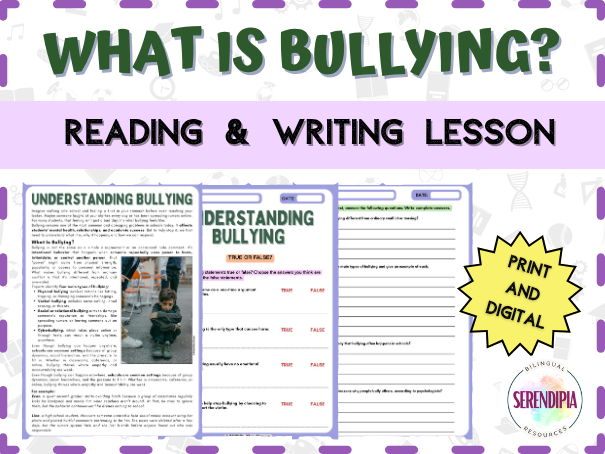 Bullying Nonfiction Reading Comprehension | Cyberbullying Informational Text KS3 KS4 Literacy