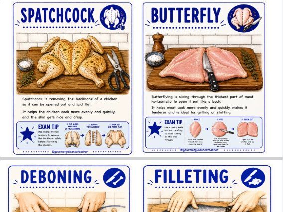 Food Preparation Skills Posters Complete Display Pack WJEC, GCSE, KS3