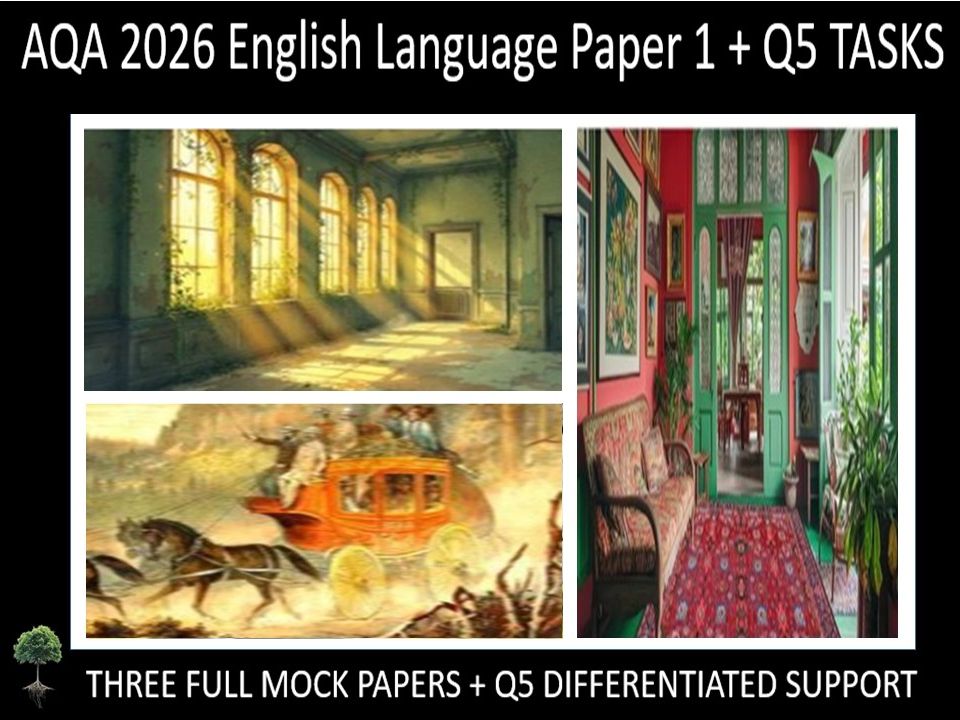 Three AQA 2026 GCSE English Language Paper 1 Mocks | Q5 TASKS
