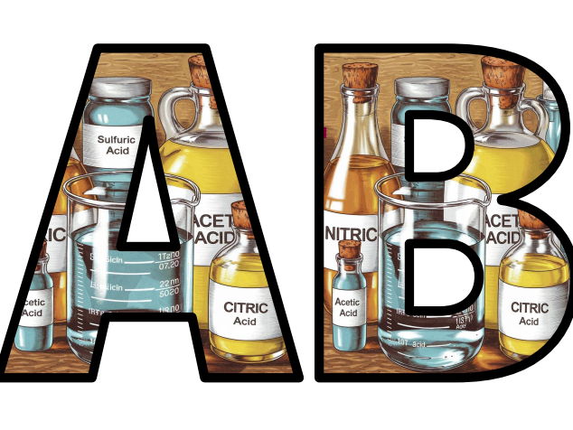 Acids Science Chemistry Lettering Set Display Title Letters Numbers ...