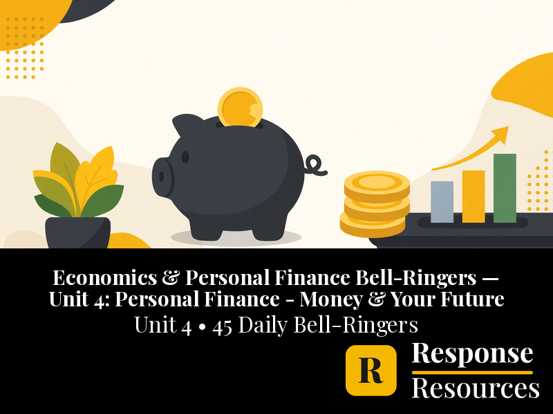 Economics & Personal Finance Bell Ringers Unit 4 - 45 Warm-Ups (Grades 9-12)