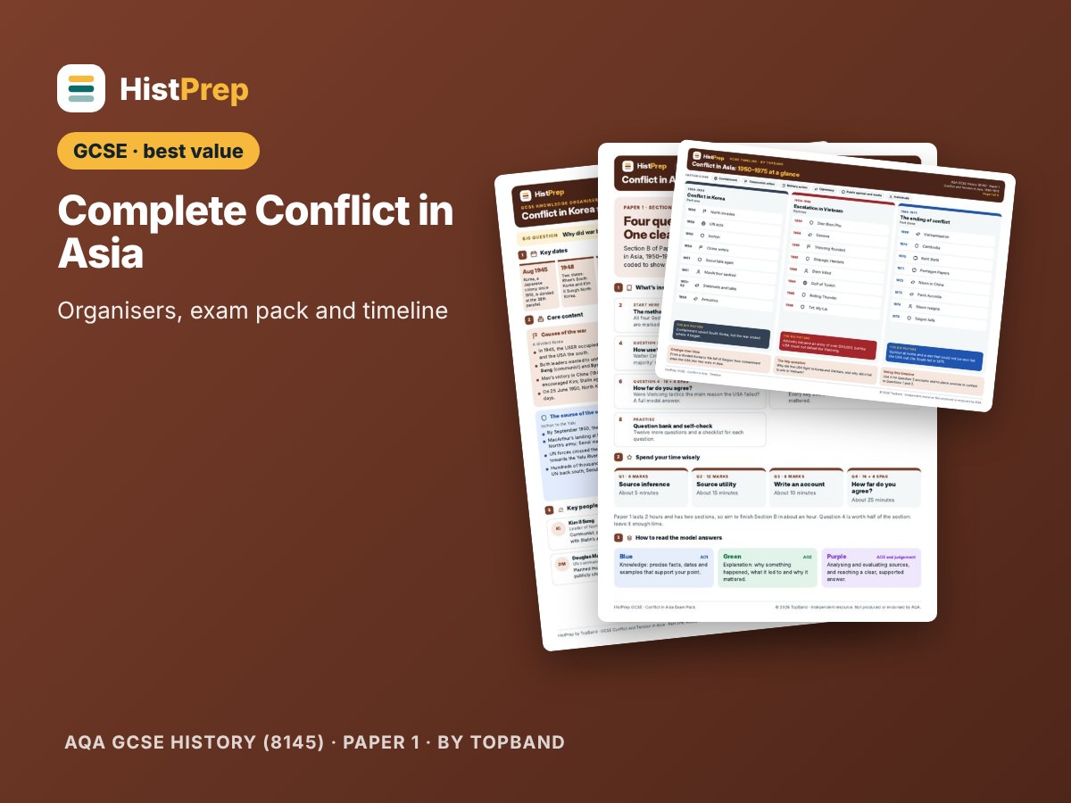 Conflict in Asia 1950–1975 GCSE Complete Revision Bundle (AQA)