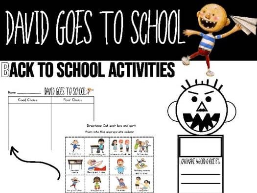 David Goes to School Activities on the First Week of Back to School Expectations